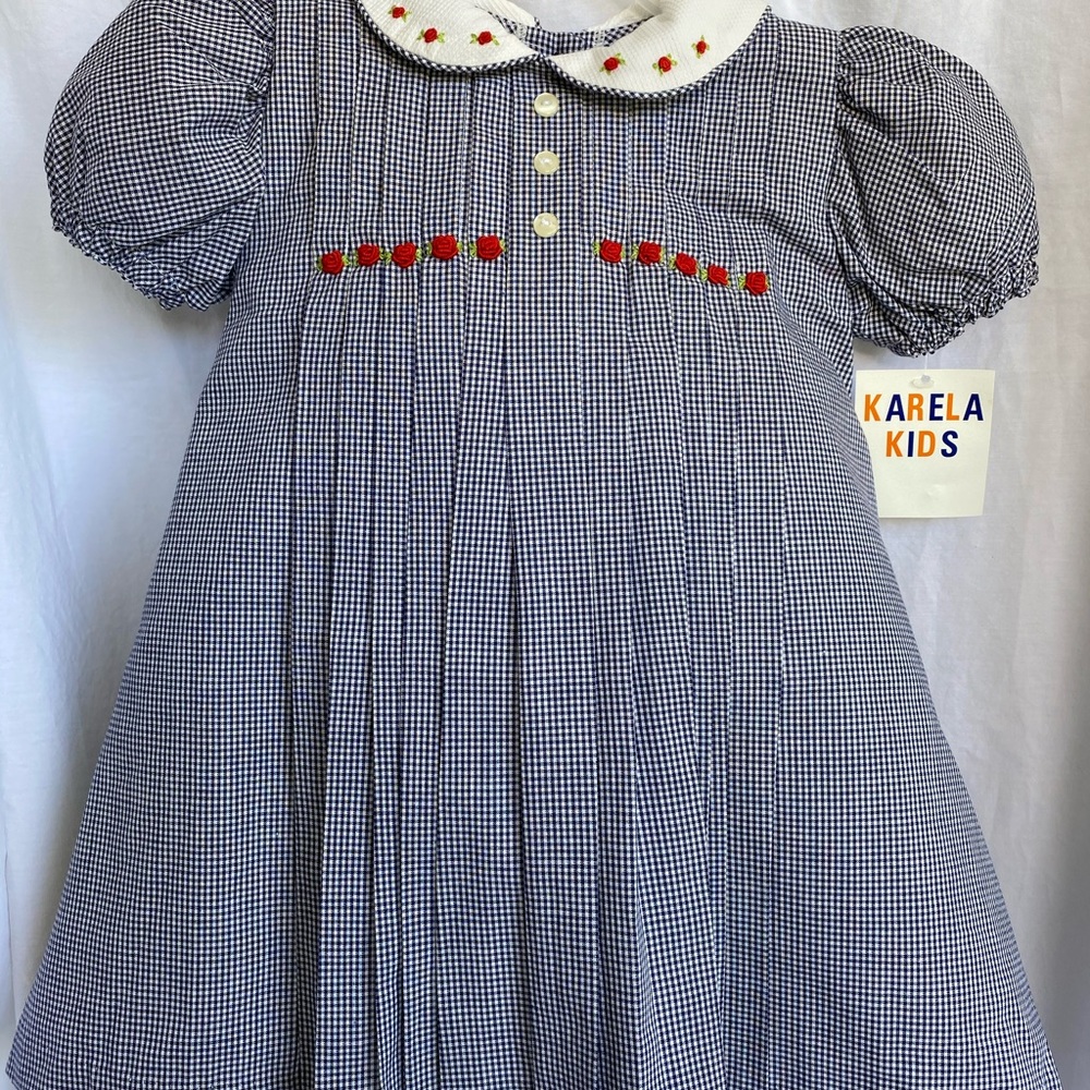 Gray A-line Dress with Puff Sleeves and Peter Pan Collar